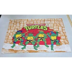 Vintage 1988 TMNT Teenage Mutant Ninja Turtles Pillowcase‎ 29x19 Bright Colors